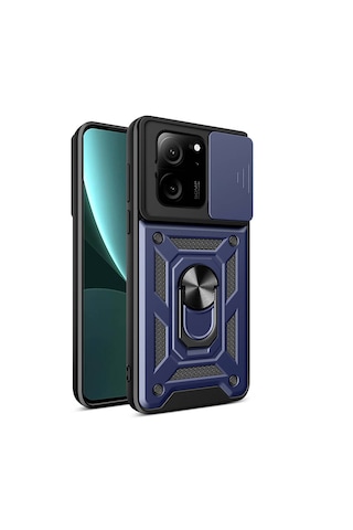 Xiaomi Mi 13t 13t Pro Kılıf Standlı Yüzüklü Kamera Sürgülü Kapak
