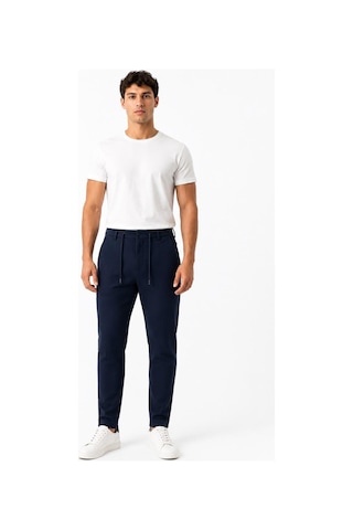 Hzr Wear Erkek Jogger Pantolon Esnek Kumaş Likralı Slim Fit Bağcıklı Lacivert