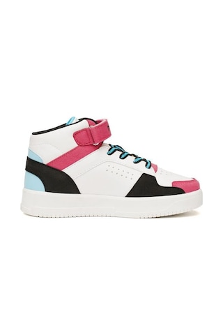 Hummel Courfu Jr 900553-9047 Beyaz & Siyah & Pembe Kız Çocuk Günlük Spor Ayakkabı 001
