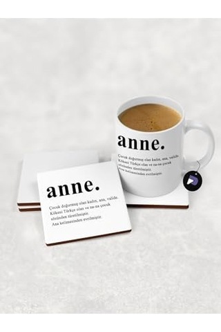 Sözlük Tasarımlı Kupa Bardak Seti Mug Günü Hediyesi Hediye Çok Renkli