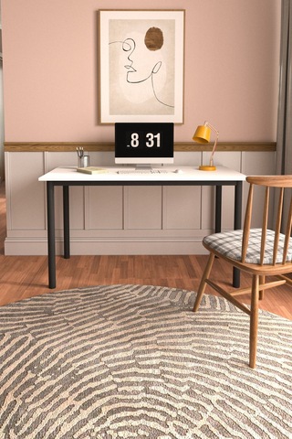 Viva Çalışma Masası Bilgisayar Masası Ofis Masası 110x55 Beyaz Siyah  -  Beyaz