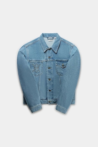 Daily Paper Nunise Denim Ceket - Orta Mavi Renk, Şık Tasarım Ve %100 Pamuklu Açık Mavi