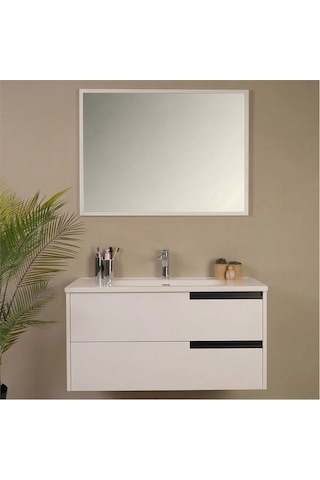 Kobos Eylül 100 Cm Banyo Dolabı Seti Bianco Beyaz
