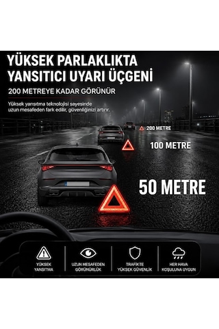 Katlanabilir Üçgen Acil Durum Reflektörü Standart