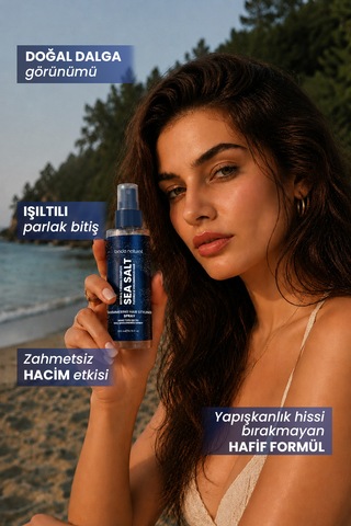 Bade Natural Deniz Tuzu Işıltılı Şekillendirici Saç Spreyi 200 Ml