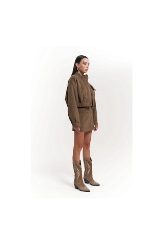 Tenby Soft Kahve Crop Ceket-etek Takım Soft Kahve