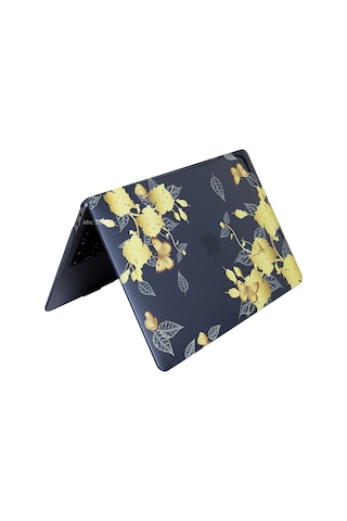 Huawei Kılıf Matebook D15 Kılıf 2019-2020-2021-2022 Yılı İle Uyumlu Kristal Flower01nl Kapak Kılıf Sarı