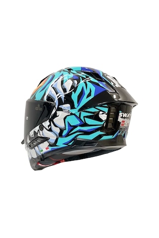 Sway SW 868 Cannıbal Black Blue Full Face Kask