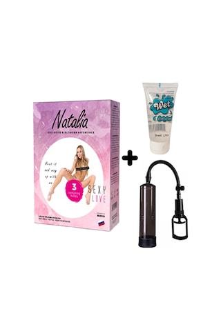 Truva Shop Natalia 3 Işlevli Kaliteli Şişme Bebek + Penis Vakum Pompası +Jel