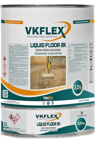 Vkflex Lıquıd Floor 2k Sıvı Cam Zemin Su Yalıtım Malzemesi Şeffaf 4 KG Set