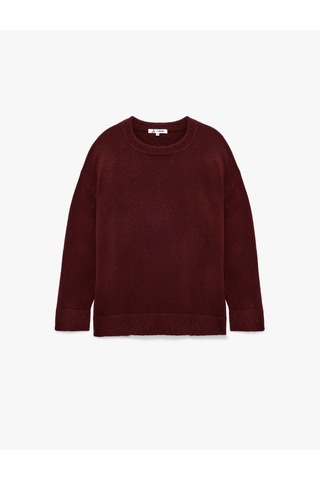 Koton Uzun Kollu Bisiklet Yaka Basic Triko Kazak Bordo 6wal90130ht Bordo