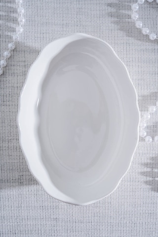 Acar King Oval Kayık Tabak - 16 Cm Beyaz