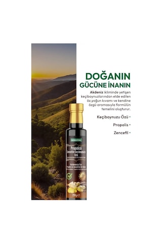 PROPOLİSLİ ZENCEFİLLİ KEÇİBOYNUZU ÖZÜ - 350 GR