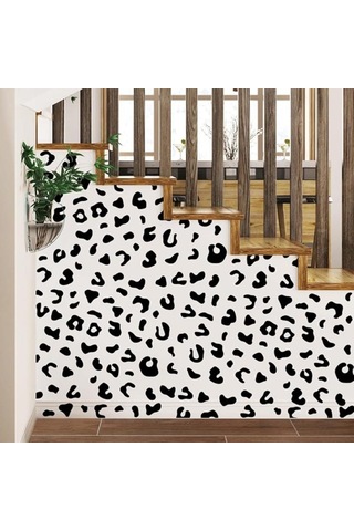 10 Yaprak Çıkarılabilir Soy Ve Yap Duvar Kağıdı Leopar Desenli Duvar Çıkartması Siyah Leopar Benekli Duvar Çıkartmaları Vinil Kendin Yap Yatak Odası Çocuk Odası Ev Dekorasyonu İçin Siyah & Sarı Sarı - Siyah