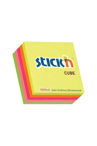 187613 Stıckn 50x50 Neon 5 Renk Küp 250 Yaprak Yaprak