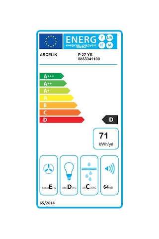 Arçelik P 27 YS Duvar Tipi 60 CM Davlumbaz