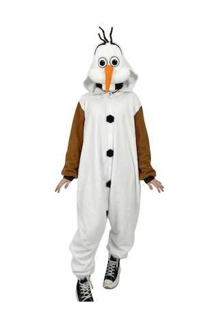 Olaf Kostümü Karlar Ülkesi Olaf Pijama Tulum Kostüm