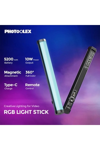 Photoolex B320s Rgb Manyetik Led Tube Light - B320s
