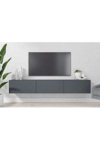 Beliz Tv Ünitesi Tv Sehpası Alt Modül Gri 200 cm Mdf