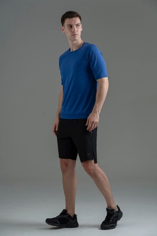 Maraton Slimfit Erkek Bisiklet Yaka Saks- T-shirt Saks-