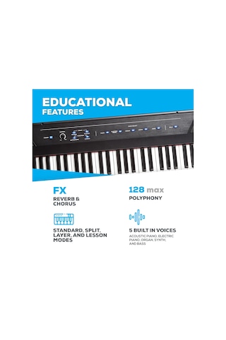 Alesis Recital 88 Tuşlu Yarı Ağırlıklı Dijital Piyano