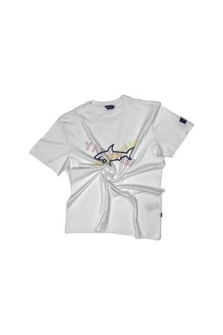 Paul Shark Baskılı Temel Kalın Pamuklu Tişö 422900029 Beyaz