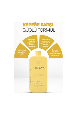 Uraw Onarıcı ve Saç Derisi Dengeleyici Bakım Sarı Şampuan 400 ML