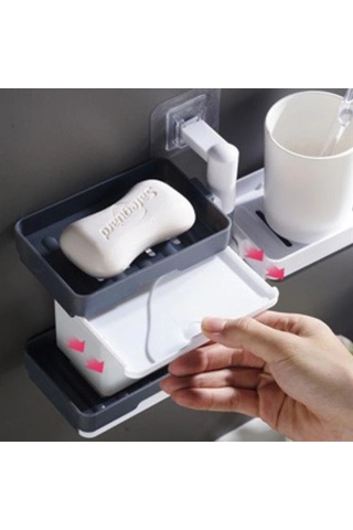 Çoklu Sabun Tutucu Fonksiyonel Banyo Sabunluk Bx40 Çok Renkli