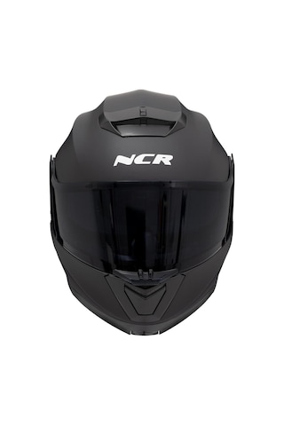 Ncr Stars Çene Açılır Siyah Vizörlü Mat Siyah Kask Ece Belgeli Mat Siyah