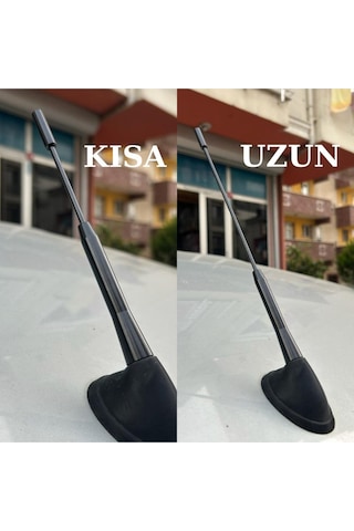 Oto Anten Siyah Tavan Anteni Ve Gövde Takımı Uzun Kısa Ayarlanabilir Tüm Araçlara Uyar