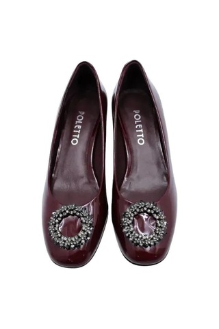Poletto Hakiki Deri Bordo Ayakkabı Günlük 916 90 V2-1096 Bordo