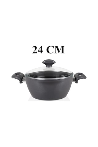 Falez Seramik Tencere Tava Seti 30 Cm Tava Ve Karnıyarık + 24 Cm Derin Tencere Füme