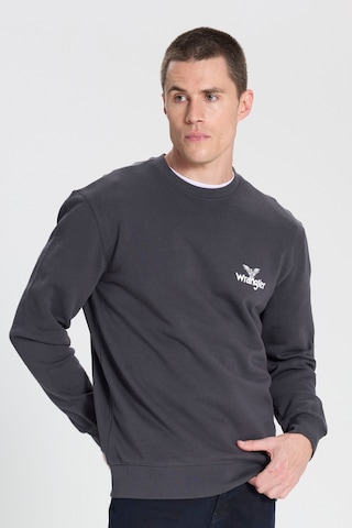 Wrangler Regular Fit Normal Kesim Bisiklet Yaka %100 Pamuk Antrasit Sweatshirt W6895935355 Koyu Füme