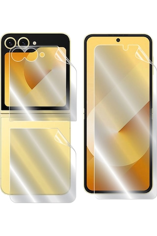 Samsung Galaxy Uyumlu Z Flip 6 Hydrogel İnce Tpu Ekran Koruyucu Ön - İç Ekran Ve Arka Koruma