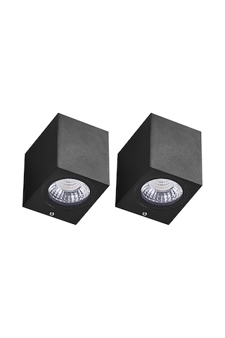 Beliani Siyah 2 Li Led Dış Mekan Duvar Lambası Seti, Modern Tasarım Ve Ip54 Korumalı Lambader Diğer