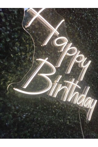 Happy Birthday Doğum Günü Neon Led Tabela 70x30cm