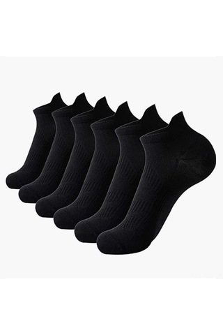 Xindoker Bayanlar İçin Siyah Spor Çorapları - 6 Adet, Rahat, Nefes Alıcı, Anti-iç Çamaşırı, Yüksek Performanslı, Düşük Kesimli, Spor Ve Günlük Kullanım Siyah 6 Çift