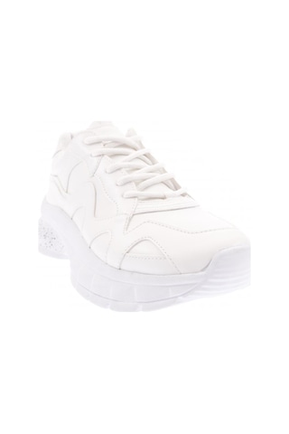 Dgn 55130-22Y Mega Kalın Taban Kadın Sneakers Ayakkabı 55130-2027-R0198 - Beyaz