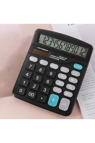 Siyah Pürüzsüz Düğme Muhasebe Araçları Yüksek Kaliteli Hassas Lcd Ekran Güneş Enerjili Hesap Makinesi Elektronik Hesap Makinesi Siyah
