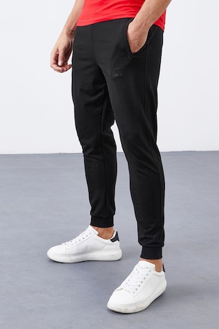 Tommy Life Siyah Fermuar Cepli Dar Kalıp Jogger Erkek Eşofman Alt - 84343 Siyah