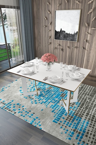 Asra Trend %100 Mdflam Yemek Masası Ym-02 Beyaz Beyaz