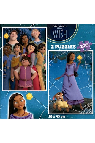 Educa 2x100 Parça Disney Wish Kız Ve Erkekçocuk Puzzle/yapboz - 6-8 Yaş 1 Adet