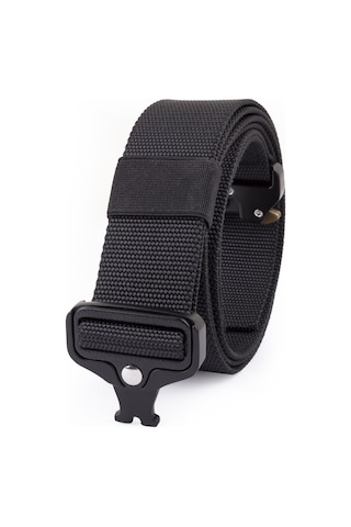 Outdoor Taktik Kemer Dayanıklı Polyester Sık Dokuma Çelik Tokalı Tktk-kmr02 Siyah