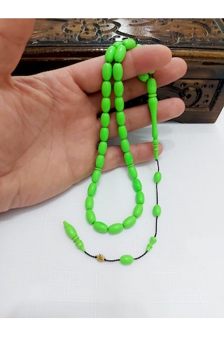 Ramazan Güneş Usta Eseri Eski Bowling Topu Eski Katalin Yumurta Kesim Tesbih... Ölçü: 7 X 11,5 Açık Yeşil
