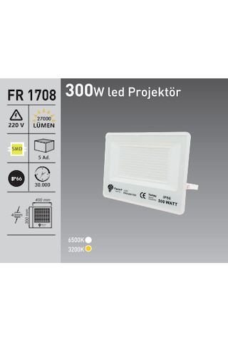 Forest 300w Led Projektör- 27000 Lümen- Beyaz Işık
