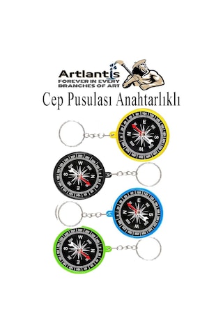 Pusula Anahtarlık Renkli 4 Adet Küçük Pusula Okul Deney Gezi Cep Pusulası Manyetik Pusula Plastik Öğrenci Çok Renkli