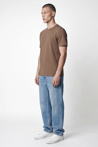 Giotelli Erkek Kahve Dar Kesim Slim Fit %100 Pamuk Bisiklet Yaka Tişört