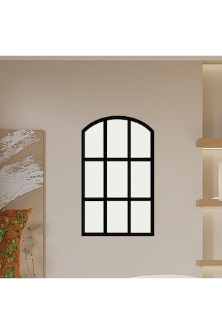 Pazly Taklit Suntek Siyah Kemerli Izgara Duvar Bölmesi Aynası Ayna Us Siyah