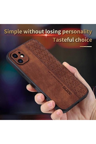 İphone 11 Azns 3d Kabartmalı Deri Dokulu Telefon Kılıfı Çok Renkli