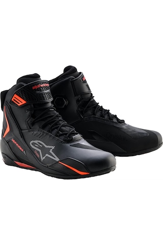 Alpinestars Faster-4 Drystar Su Geçirmez Motosiklet Ayakkabı Kırmızı - Siyah